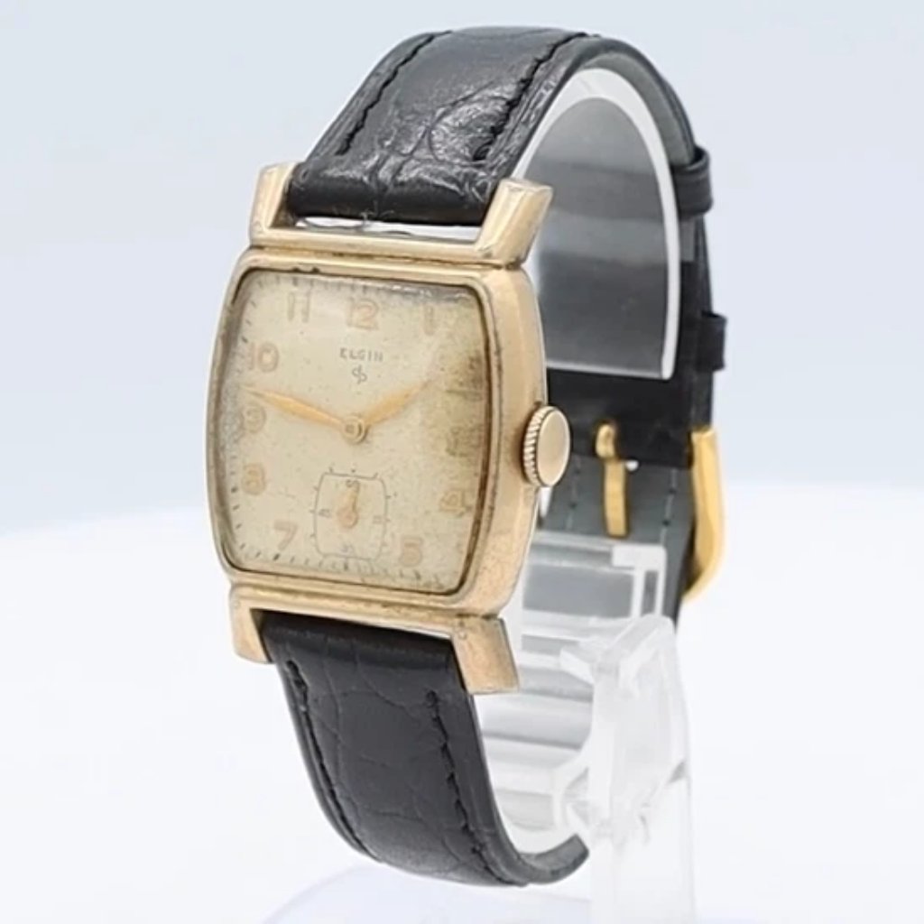 Vintage Elgin 6718 Durapower Men's Mechanical Wristwatch 554 Steel & 10k Rgp